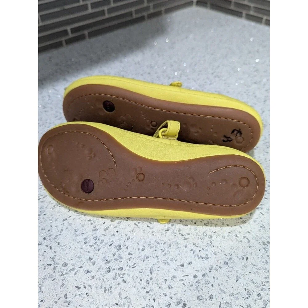 Camper Kids Ballerina Twins Ballet Flat Yellow Leather Mary Jane Girls Size 33 1